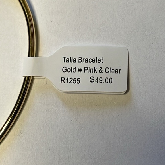 New Real Simple Talia Bracelet Gold Tone with Pink and Clear Stones - Picture 4 of 4